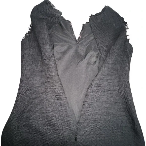 Karl Lagerfeld Paris Black shift tweed sleeveless dress size 6 *Missing Buttons* - Picture 8 of 12